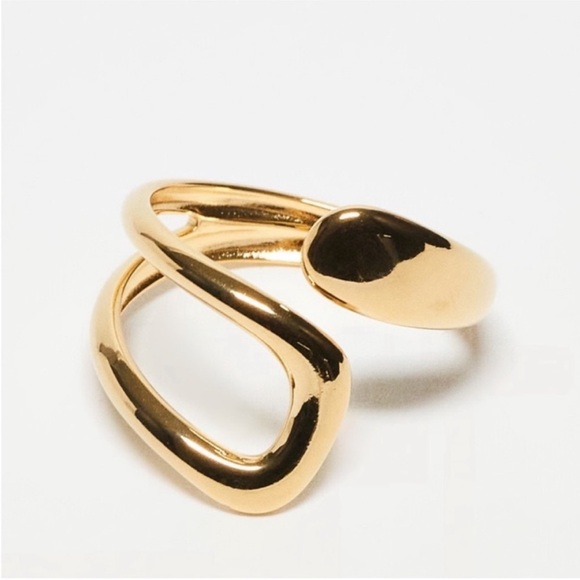 New! 18K Gold Plated Wrap Ring (1081) NWOT (One Size) - Picture 2 of 2